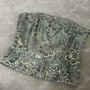 Escada Strapless Bustier Top Silk Lace Sz 40